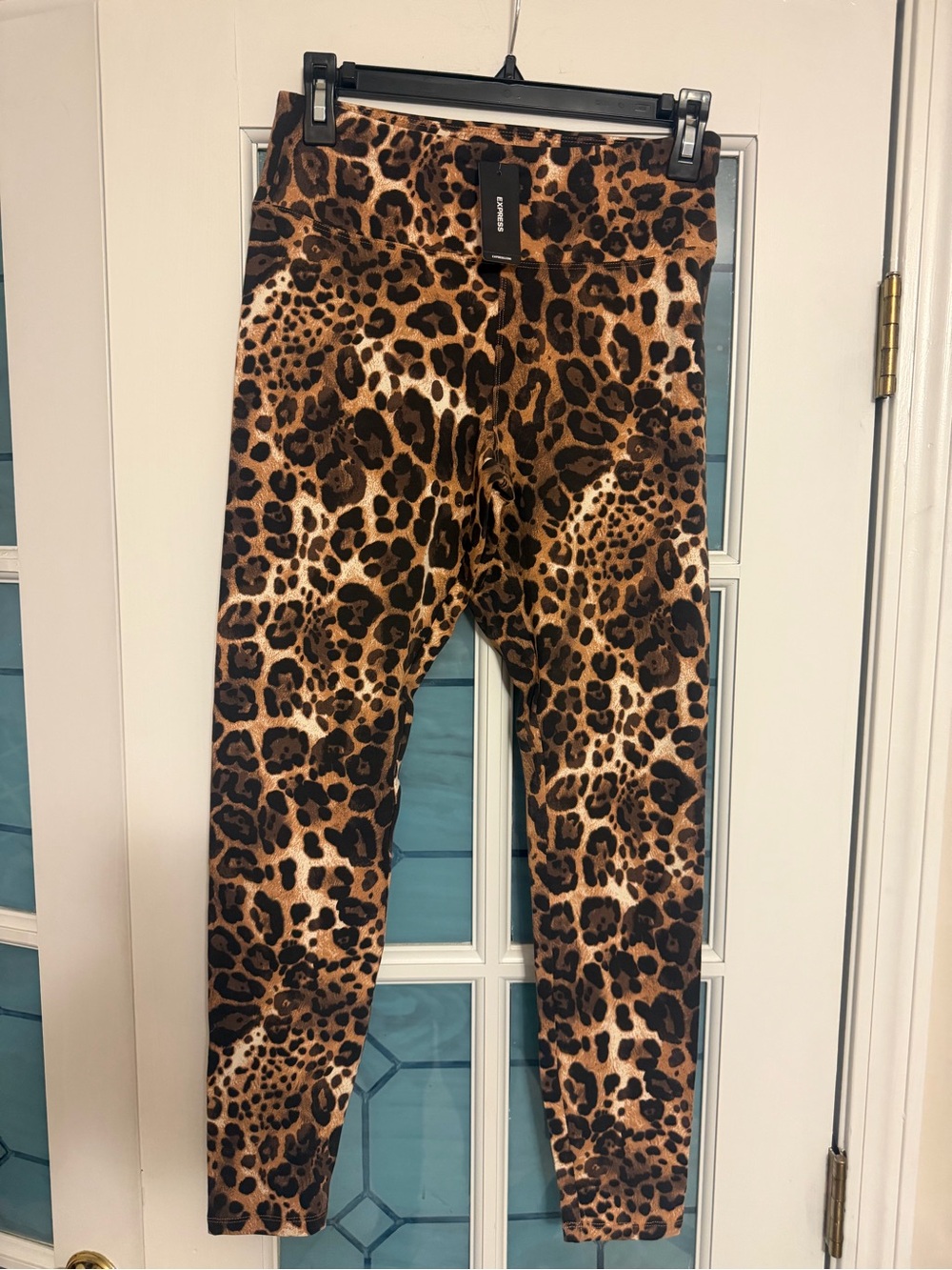 Express Leopard Print High-Rise Leggings - Brown & Black